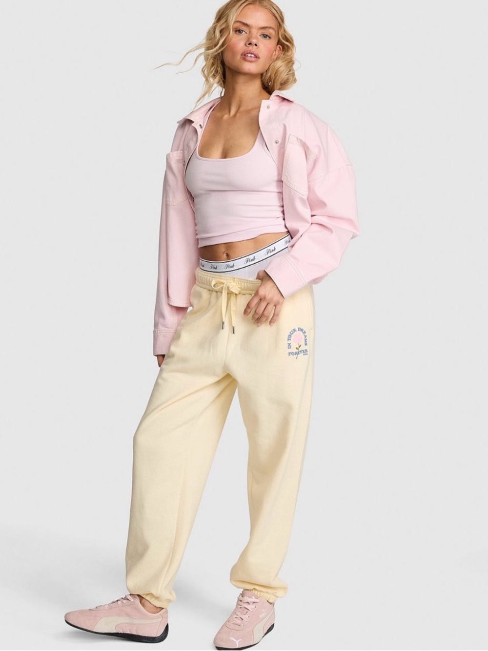 VS PINK Campus Fleece Sweatpants NWT S